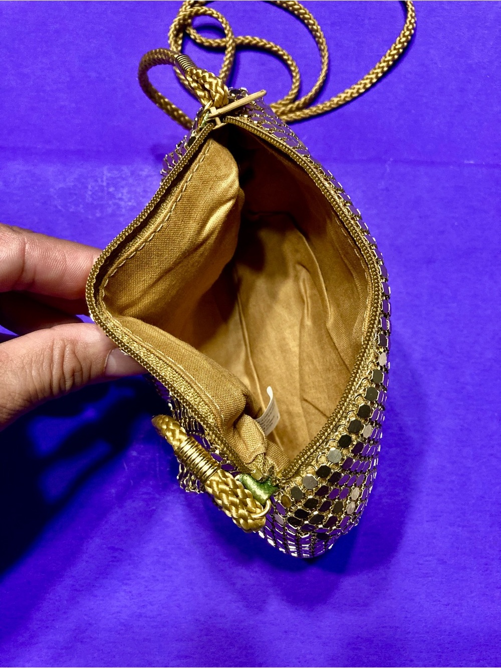 1994 Gold Metal Mesh Crossbody Bag - Picture 2 of 3
